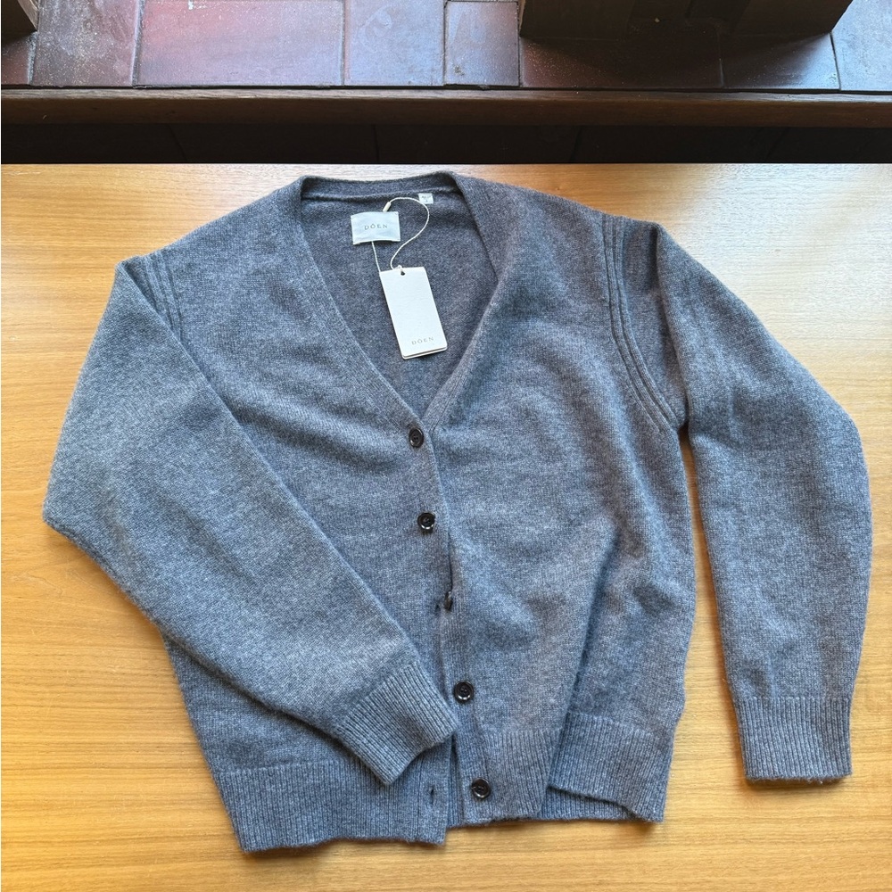 Doen Charcoal Button-Up Cardigan
